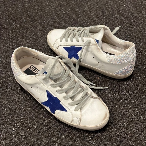 Golden Goose sneaker superstar cream silver blue